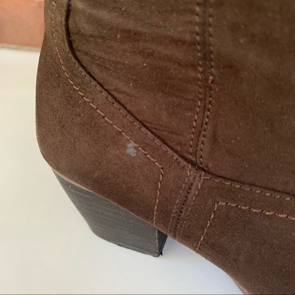 Spring Women’s Brown Faux Suede Ankle Boots Block Heel Shoes EU 38 US 7 M - Picture 2 of 8